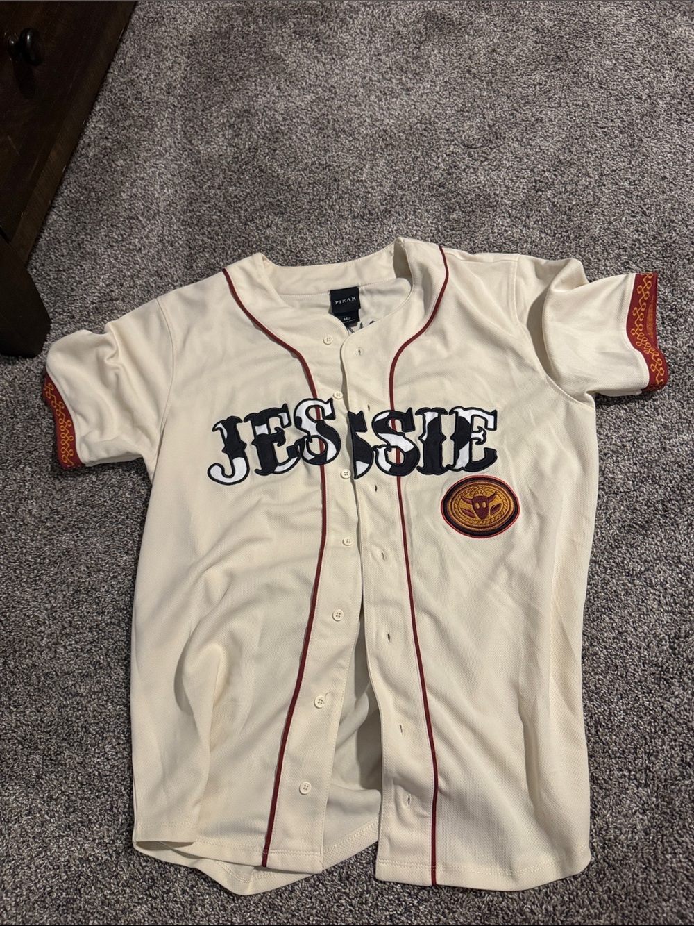 Jessie Cream Baseball-Style Kids Jersey -Pixar